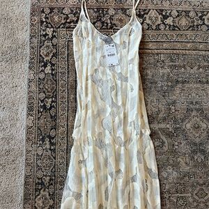 Zara ivory sheer lace maxi dress